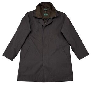 Lauren Ralph Lauren Over Coat Sz 40 Brown Wool Quilted Removeable Liner Commute